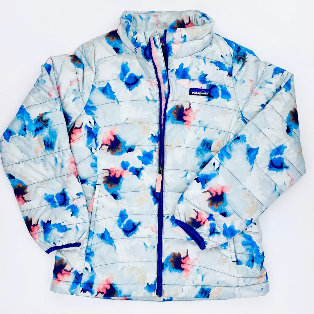Patagonia down sweater Blue Floral Jacket Sz m 10